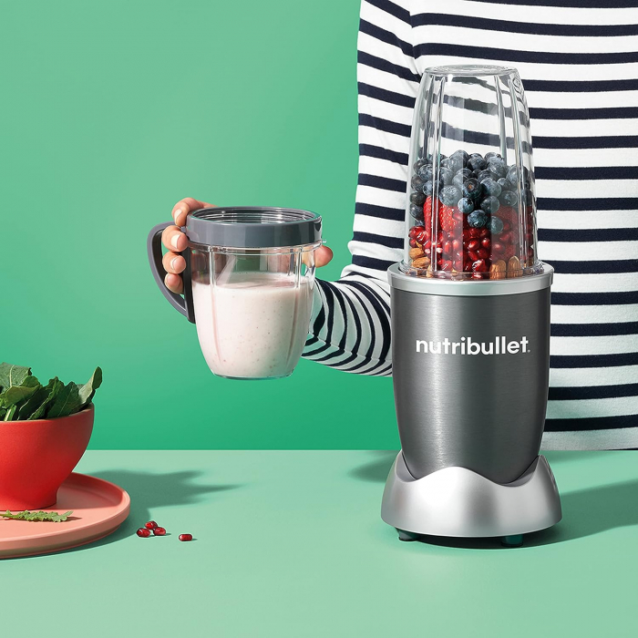 Blender Nutribullet Original, 600 W, 1 viteza, cupa inalta 0.7l, Argintiu - CA NOU [6]