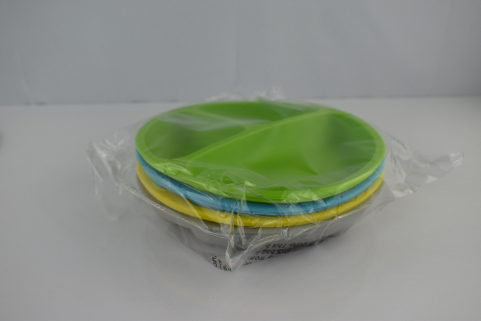 Set de farfurii din silicon pentru copii/bebeluși cu ventuze și capace - CA NOU [8]