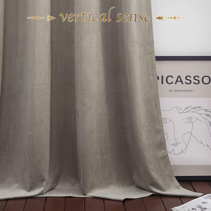 Set draperii Pony Dance, cafeniu închis,2 buc 260 x 132, cu inele [2]