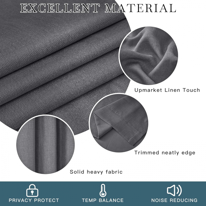 Set draperii Pony Dance, Gri antracit, 2 buc 245 x 140, 3 sisteme de prindere [8]