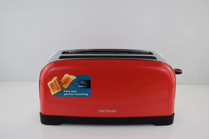 Prăjitor de pâine CECOTEC cu 2 fante lungi 1500W,7 niveluri de rumenire roșu - CA NOU [7]
