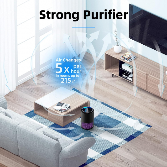 CONOPU Purificator de Aer pentru Alergici, Filtru HEPA H13, 3 Etape de Filtrare, Eficiență de Filtrare de 99,97%, Purificator de Aer cu Aromaterapie, pentru Praf și Mirosuri - FOARTE BUN [5]