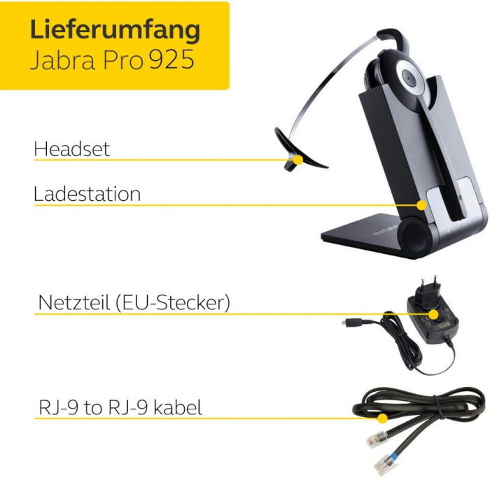 Căști Jabra Pro 925 Bluetooth On-Ear Mono - pentru utilizare cu telefoane fixe și mobile -CU PARTICULARI [2]