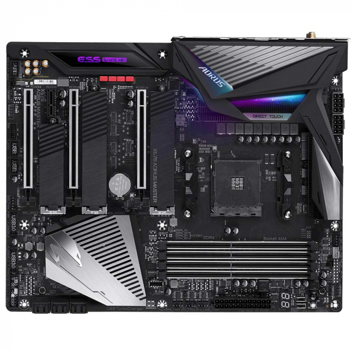 GIGABYTE X570 AORUS Master Placă de bază cu VRM Digital Direct 14 Phase Infineon, Triple PCIe 4.0 M.2 cu Protecții Termice, Intel WiFi 6 802.11ax, ESS Sabre HiFi 9118, 2.5GbE+1GbE LAN -CU PARTICULARIT [4]