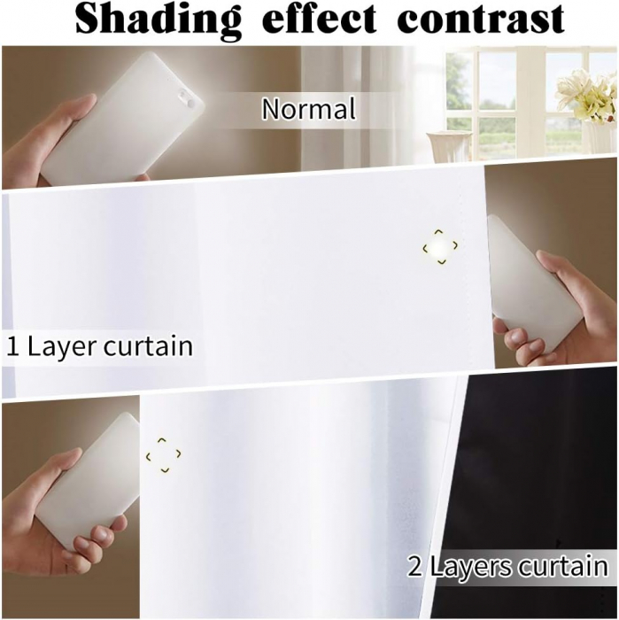 Set draperii Pony Dance, alb , 2 buc 240 x 140, 100% întuneric, inele [6]