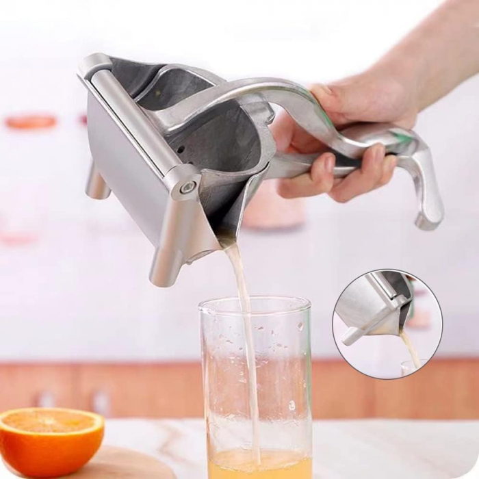 Presă manuală pentru fructe, aluminiu, Argintiu - CA NOU [3]