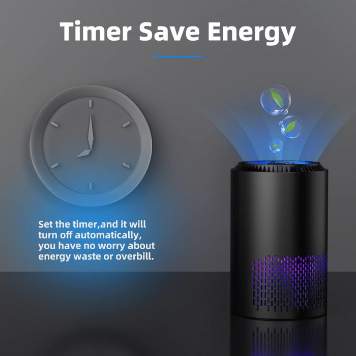 CONOPU Purificator de Aer pentru Alergici, Filtru HEPA H13, 3 Etape de Filtrare, Eficiență de Filtrare de 99,97%, Purificator de Aer cu Aromaterapie, pentru Praf și Mirosuri - FOARTE BUN [6]
