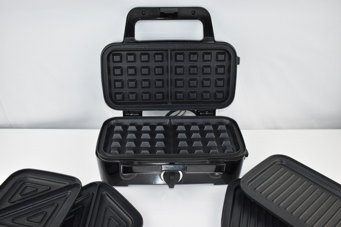 HOUSNAT Sandwichmaker 3 în 1 - Aparat de făcut vafe, Grătar, Toaster pentru sandwich-uri - 1200W cu reglare a temperaturii în 5 trepte - Decent  [9]