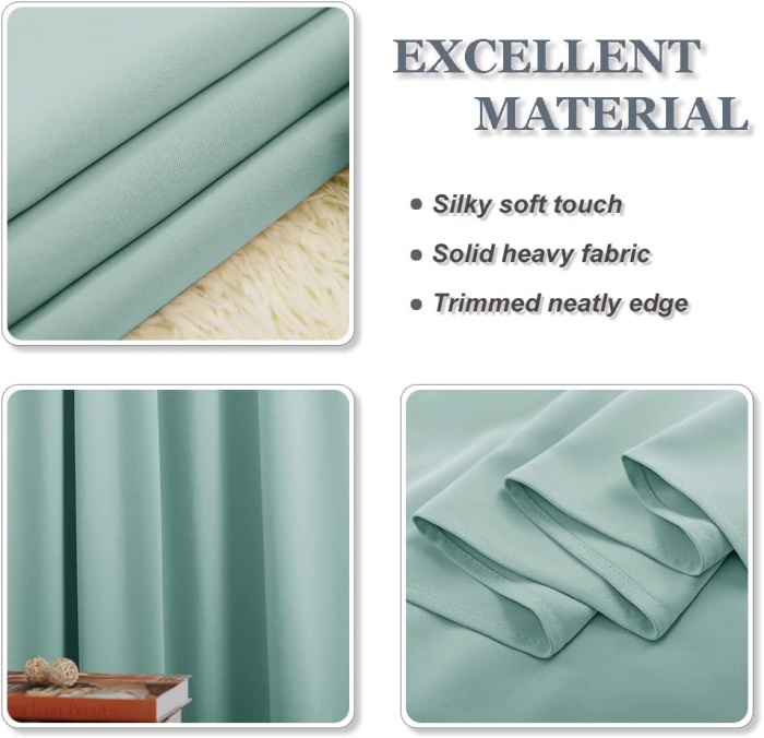 Set draperii PONY DANCE, verde deschis, 2 buc, 245 x 200 [6]