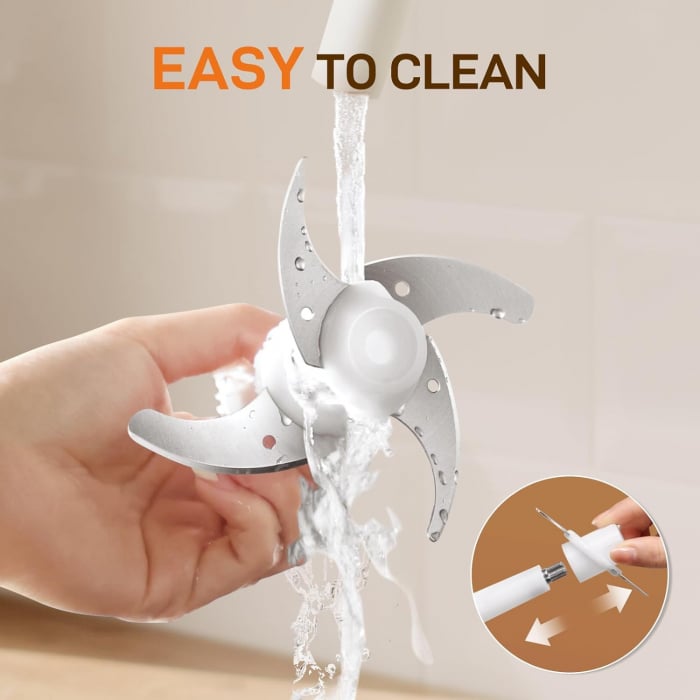 Tocator electric DR.ZERO cu 2 recipiente de mixare, 500W, capacitate de 1,2L și 0,6L, 2 trepte de viteză, 4 lame din oțel inoxidabil - CA NOU [5]