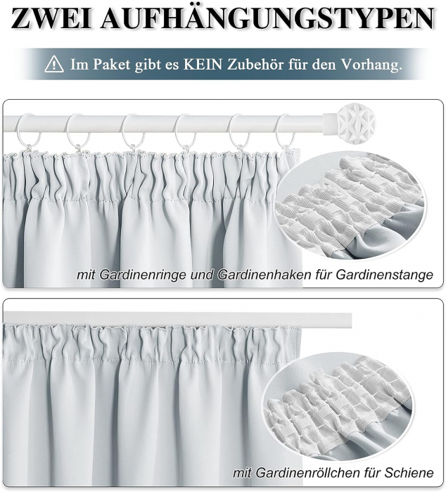 Draperie Pony Dance, Gri-Alb , 1 buc 260 x 300, cu rejansă [3]