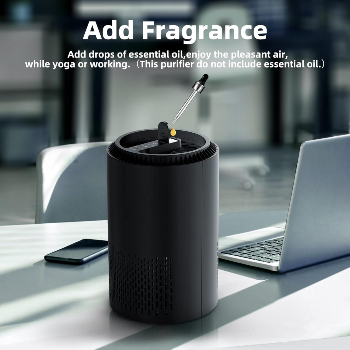CONOPU Purificator de Aer pentru Alergici, Filtru HEPA H13, 3 Etape de Filtrare, Eficiență de Filtrare de 99,97%, Purificator de Aer cu Aromaterapie, pentru Praf și Mirosuri - FOARTE BUN [4]