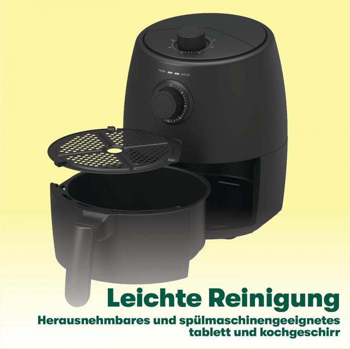 Aerofriteuză Manuală 2 L(Air Fryer), Multicuptor 5-în-1, 1200 W, Negru Mat [3]