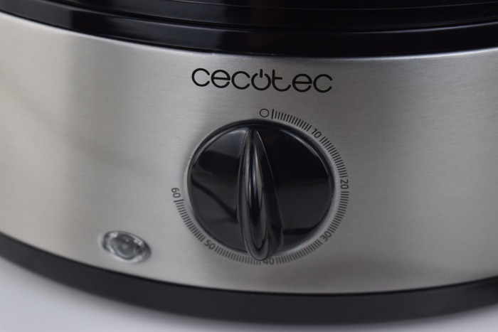 Aparat de gatit cu aburi Cecotec Vapovita 3000, 800 W, 9 l, Timer 60 min, 3 Cosuri gatire, Protectie supraincalzire, Mentinere la cald, Negru/Inox - CA NOU [6]