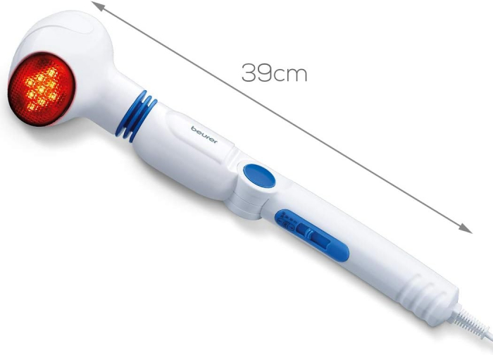 Aparat de masaj, Beurer, Caldura in infrarosu, 3 niveluri functionale, 4 atasamente, Alb/Albastru -CA NOU [2]