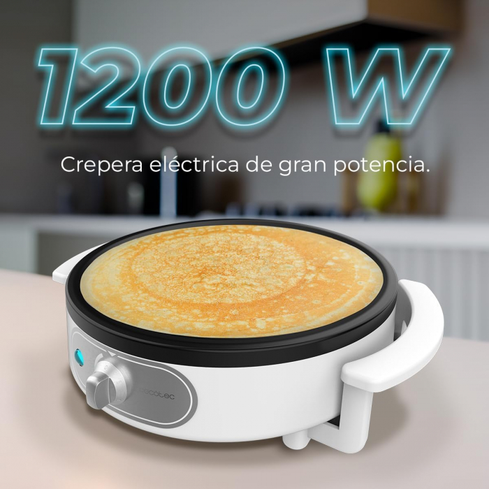 Aparat pentru preparat clătite Cecotec Fun Creepy. Putere 1200W, Acoperire antiaderentă, Role pentru întinderea aluatului și Spatulă, Putere reglabilă, Diametru de 30,5cm -FOARTE BUN [7]