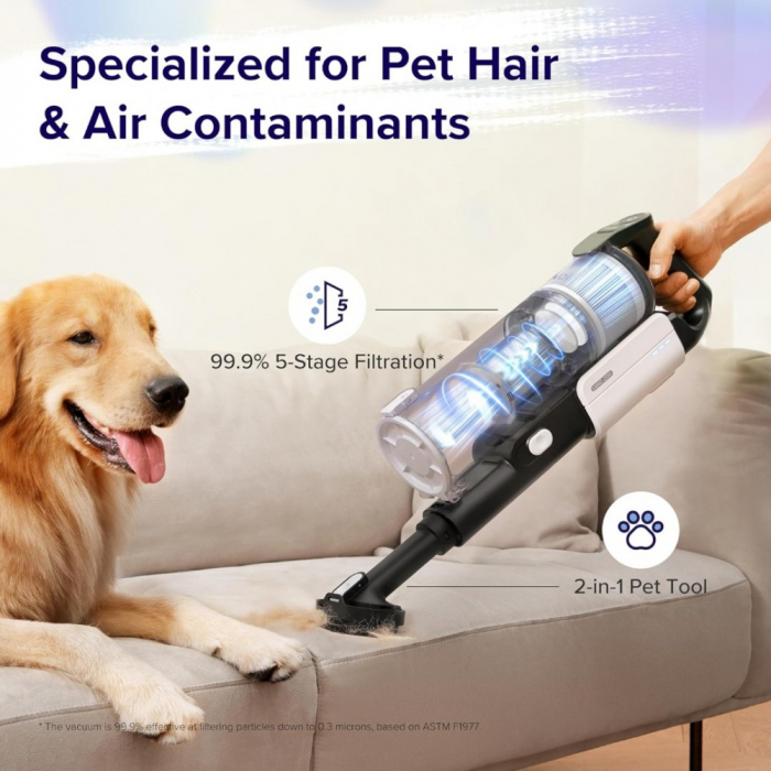 Aspirator fără sac cu acumulator Levoit,  aspirator fără fir cu performanță de filtrare de 99,9% -FOARTE BUN [3]