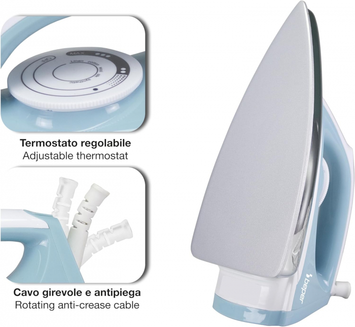 BEPER Fier de Călcat fără abur, Talpă anti aderentă - DAUNĂ DE TRANSPORT [3]
