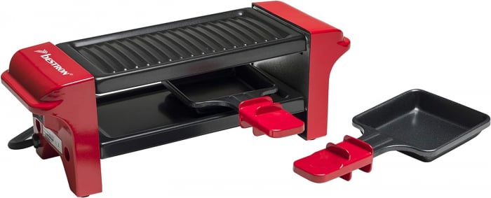 Bestron Raclette pentru 1 până la 2 persoane, mini grătar de masă cu două tăvi și două spatule din lemn, 350W -FOARTE BUN [2]