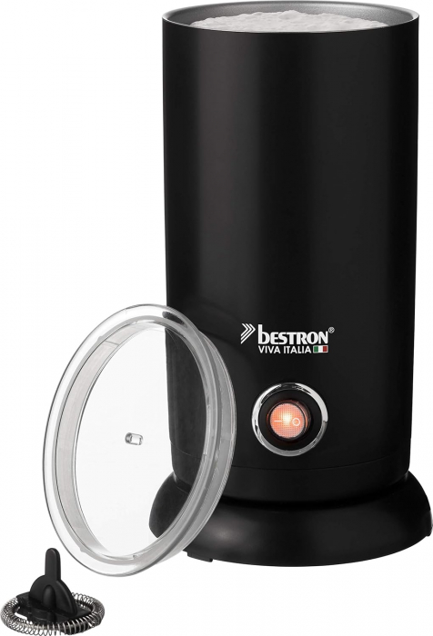 Bestron Viva Italia ; Spumantor electric de lapte cu bază rotativă de 360° și capacitate de până la 300 ml, fără fir, 550 W, Negru - FOARTE BUN [3]