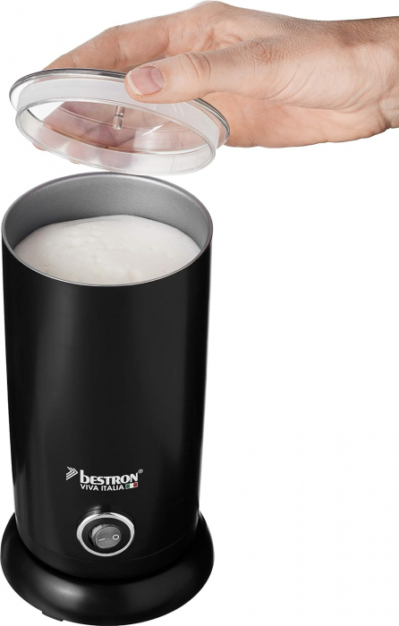 Bestron Viva Italia ; Spumantor electric de lapte cu bază rotativă de 360° și capacitate de până la 300 ml, fără fir, 550 W, Negru - FOARTE BUN [2]