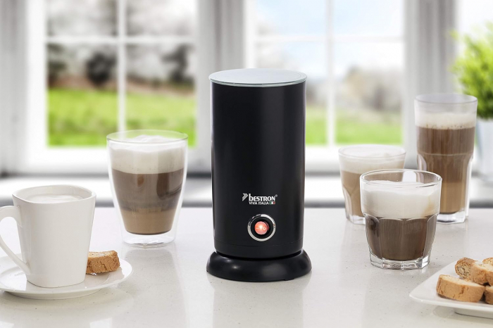 Bestron Viva Italia ; Spumantor electric de lapte cu bază rotativă de 360° și capacitate de până la 300 ml, fără fir, 550 W, Negru - FOARTE BUN [5]