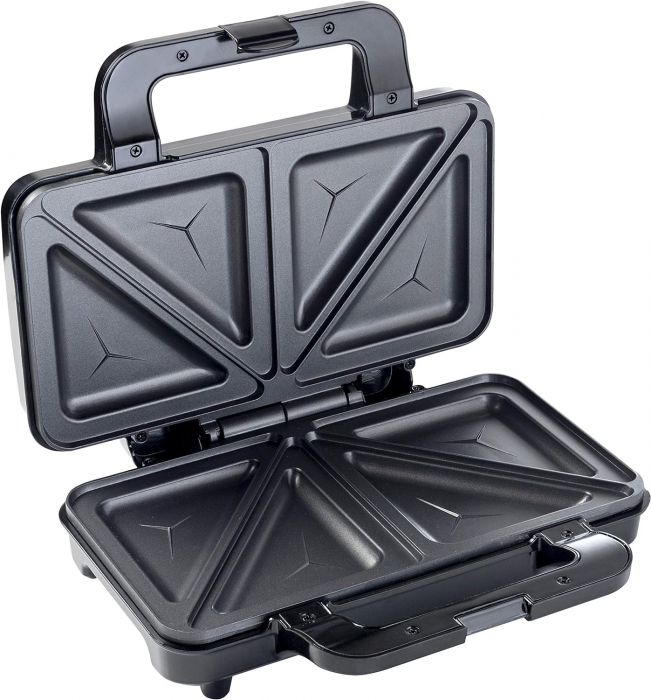 Bestron XL Sandwichmaker, Aparat pentru sandwich-uri cu înveliș antiaderent, 900 W, Negru/Cupru -FOARTE BUN [3]