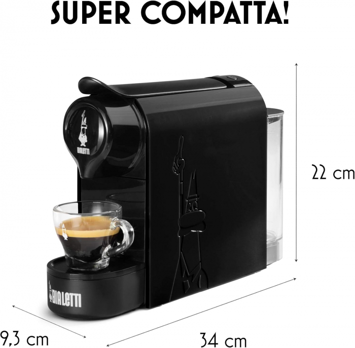 Bialetti Gioia, Aparat de cafea cu apsule, Recipient de 500 ml, 1200 W, negru - Foarte bun [5]