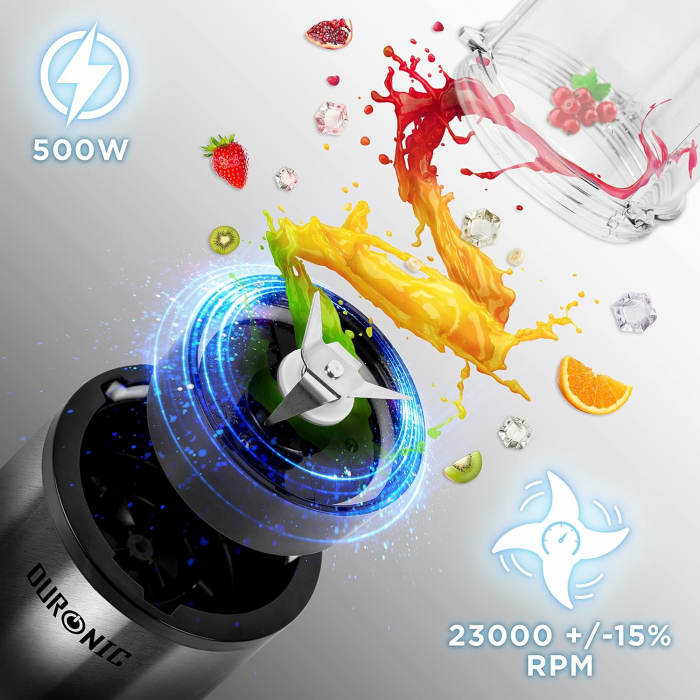 Blender Duronic BL520 2 recipiente 570 ml și 400 ml, 500 W -CA NOU [3]
