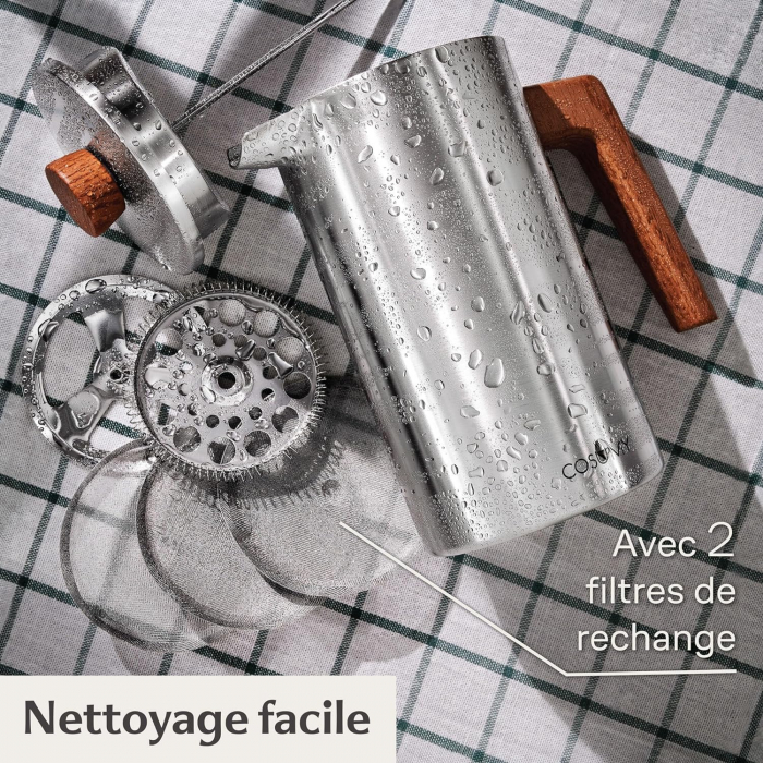 Cafetieră cu presă franceză de Inox 1L pentru 5 Cești - CA NOU [4]