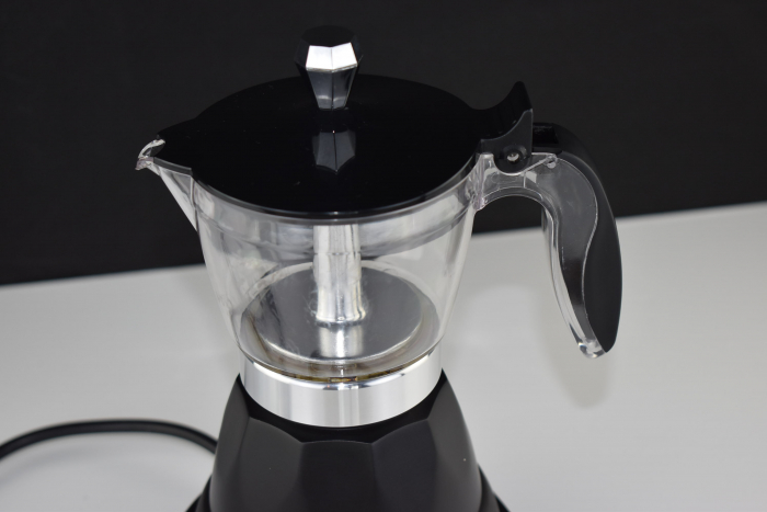 Cafetieră electrică programabilă BEHOME Moka Electrică pentru 3 cești cu timer, cafea caldă timp de 30 de minute, din aluminiu, - BUN [7]