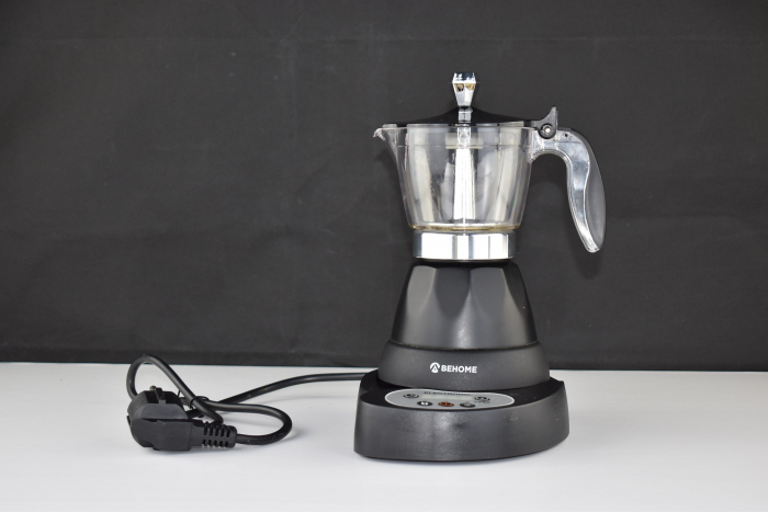 Cafetieră electrică programabilă BEHOME Moka Electrică pentru 3 cești cu timer, cafea caldă timp de 30 de minute, din aluminiu, - BUN [5]
