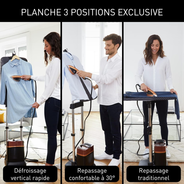 Calor Ixeo Power – Soluție all-in-one cu abur, 2170 W, fier cu placă integrată Smartboard cu 3 poziții, generator de abur cu presiune 5,8 bari, fabricat în Franța, model QT2020C0 [5]