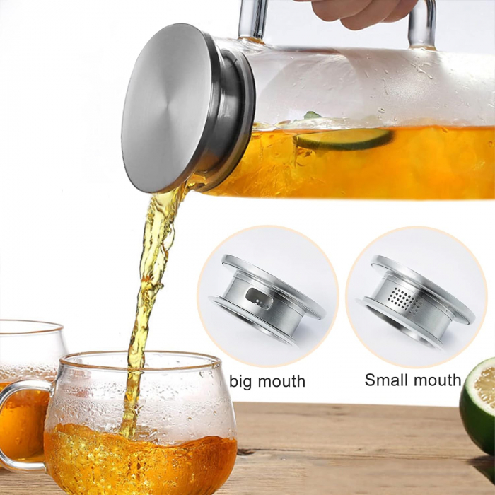 Carafe de sticlă Nutabevr, 1,5 litri, capac din oțel inoxidabil, -CA NOU [6]