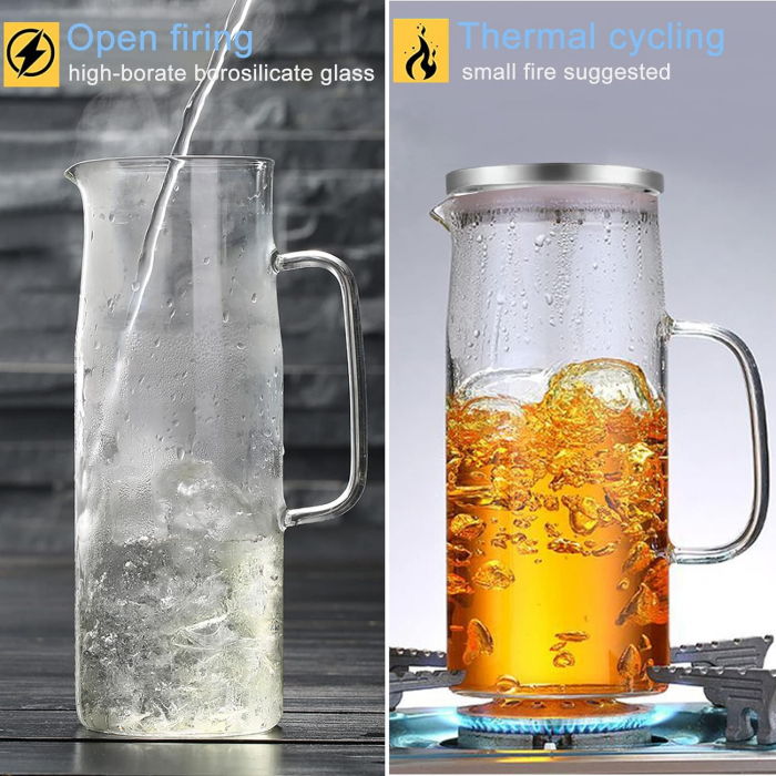Carafe de sticlă Nutabevr, 1,5 litri, capac din oțel inoxidabil, -CA NOU [5]