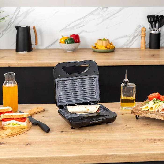 Cecotec Sandwich Maker Rock'nToast Grill+, 800W, Acoperire RockStone, Ecologică fără PFOA - FOARTE BUN [4]