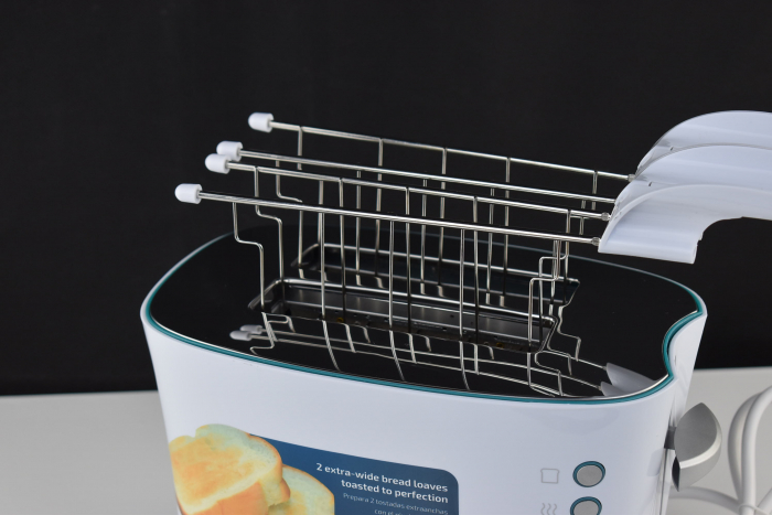 Cecotec Toaster vertical Toast&Taste Double W, 650 W, Două fante late pentru 2 felii de pâine - Include clești de îndepărtare - CA NOU [8]