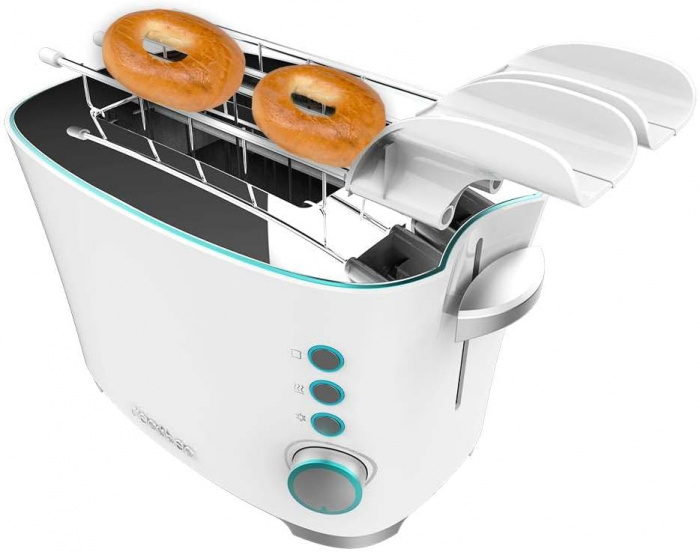Cecotec Toaster vertical Toast&Taste Double W, 650 W, Două fante late pentru 2 felii de pâine - Include clești de îndepărtare - CA NOU [2]