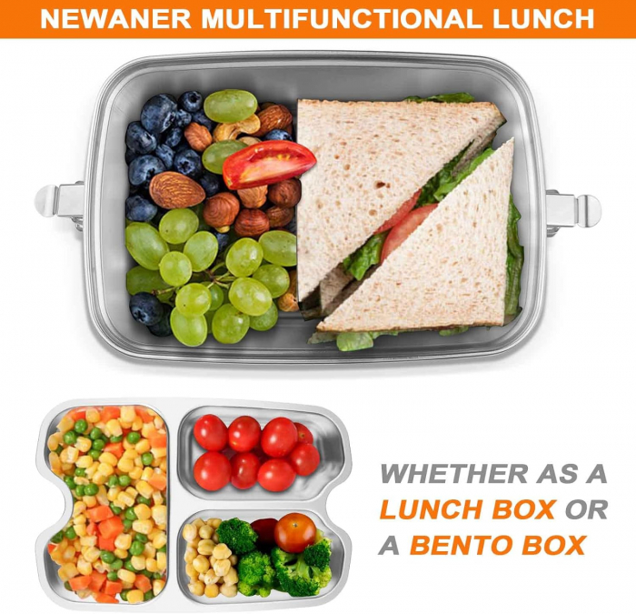 Cutie de prânz din oțel inoxidabil de 2000ML cu compartimente - FOARTE BUN [6]