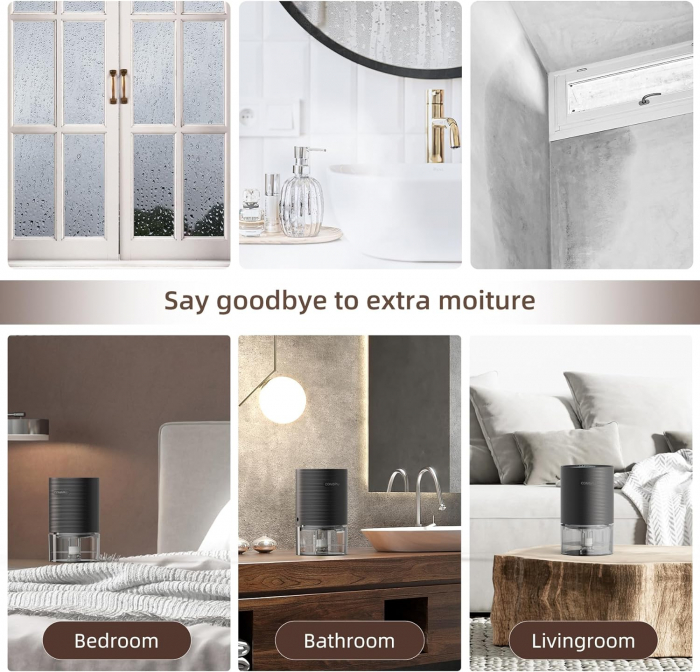 Dezumidificator electric, econom, oprire automată, dezumidificator pentru spații mici, ultra-silențios, pentru dulapuri, băi, dormitoare, birouri - CA NOU [3]