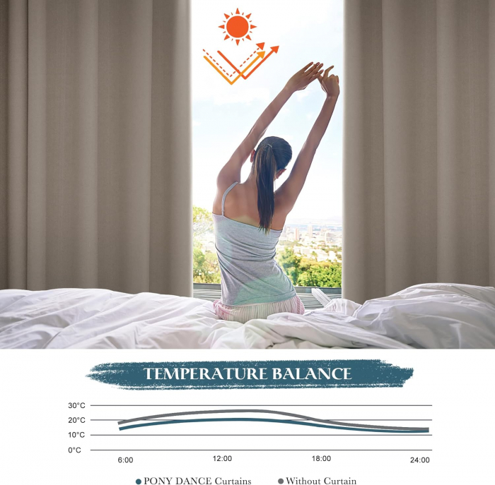 Draperie Pony Dance, culoarea nisipului, 220x300 cm, o bucată, cu rejansă [5]