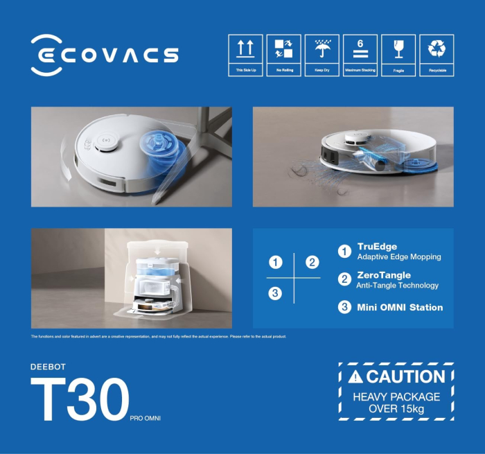 ECOVACS DEEBOT T30 PRO OMNI – Robot aspirator 3-în-1 cu mop adaptiv și stație OMNI compactă [4]