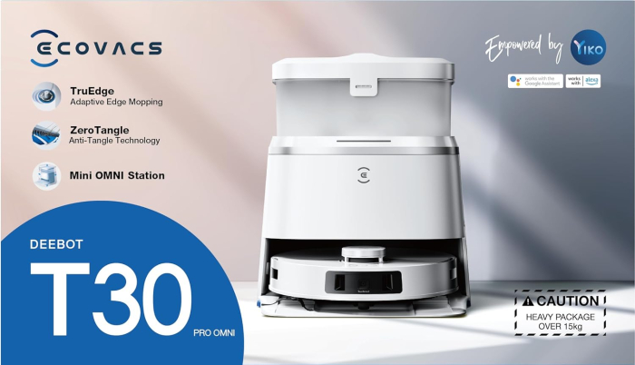 ECOVACS DEEBOT T30 PRO OMNI – Robot aspirator 3-în-1 cu mop adaptiv și stație OMNI compactă [3]