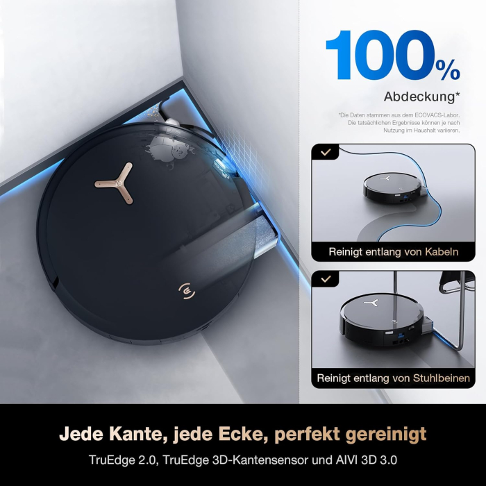 ECOVACS DEEBOT X8 PRO Omni – Robot aspirator cu funcție mop, OZMO Scooter cu mop continuu și auto-curățare, putere de aspirare 18.000 Pa, stație 12‑în‑1, curățare mop cu apă caldă 40‑75 °C, sistem YIK [8]