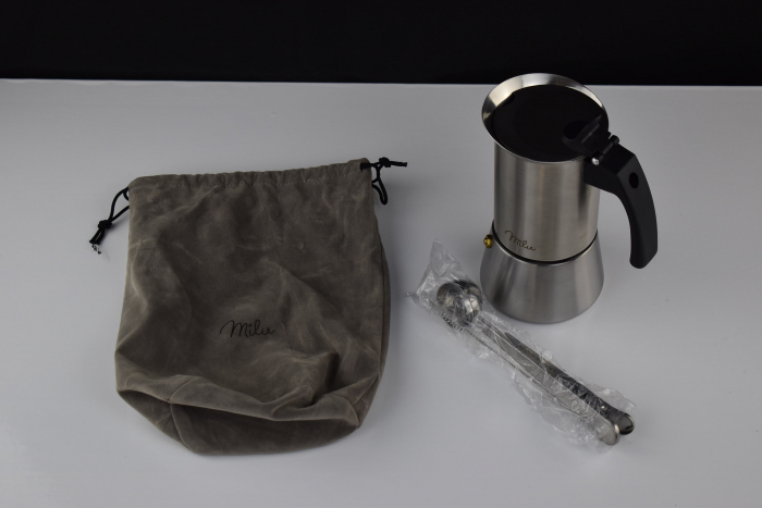 Espressor de cafea Ibric potrivit si pentru inducție, set pentru prepararea espresso-ului inclusiv suport, lingură - CA NOU [2]