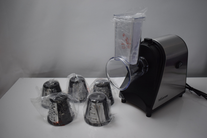 Feliator de Legume Electric din Oțel Inoxidabil 250 W, Tăietor Multifuncțional de Legume, Răzătoare electrică cu 5 accesorii - FOARTE BUN [11]