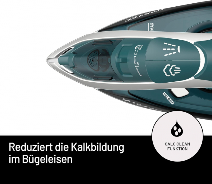 Fier de călcat cu abur Imetec ZeroCalc Z1 2500 cu tehnologie anticalcar, talpă din oțel inoxidabil cu multiple orificii, 2200 W, jet de abur 120 g, funcție de curățare a calcarului [3]