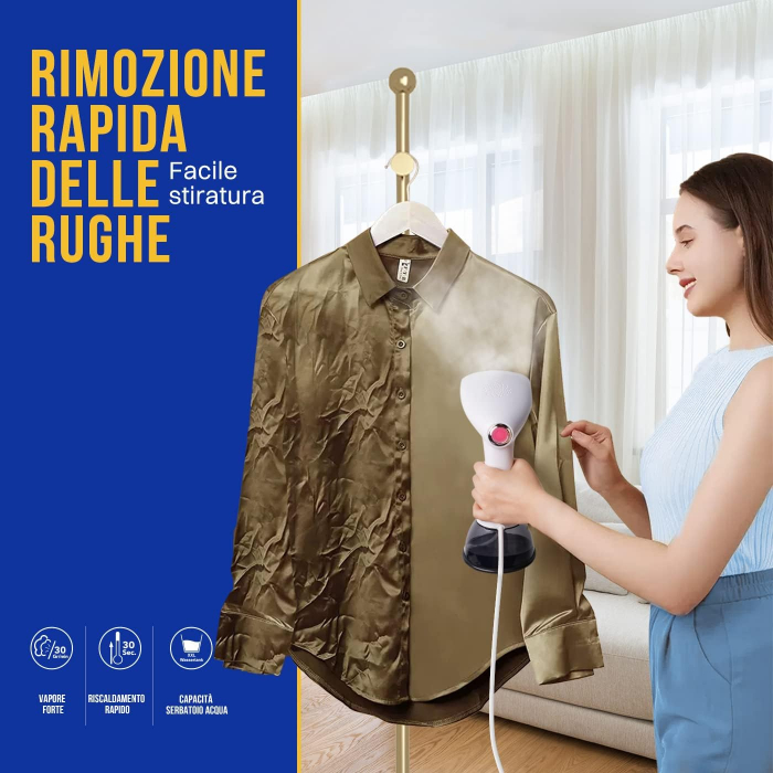 Fier de călcat vertical-ROLIPO rezervor de apa 400ml, Abur 30g/min, indepartarea rapida si usoara a cutelor, Lungimea cablului 2.2m, Alb - CA NOU [2]