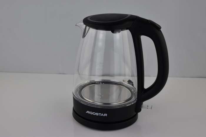 Fierbător de apă, 1,7 litri, 2200 W,100% fără BPA, sticlă de borosilicat îngroșată, bază din oțel inoxidabil 360° - BUN [4]