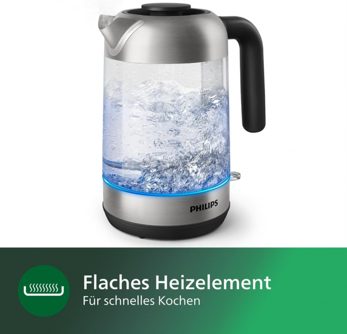 Fierbator de apa ,Philips HD9339/80, 1,7 Litri, Iluminare LED, Protecție împotriva Funcționării Fără Apă, Filtru de Cernere Micro Detașabil, 2200 W - FOARTE BUN [4]